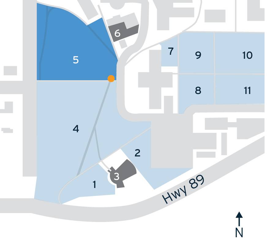 North Old Main drop-off location map.