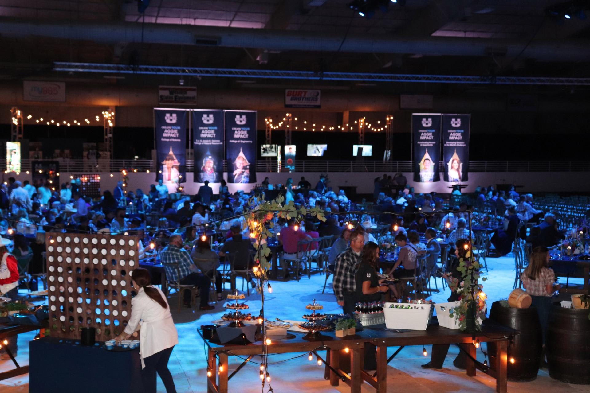 Interior shot of arena setup for a large scale event