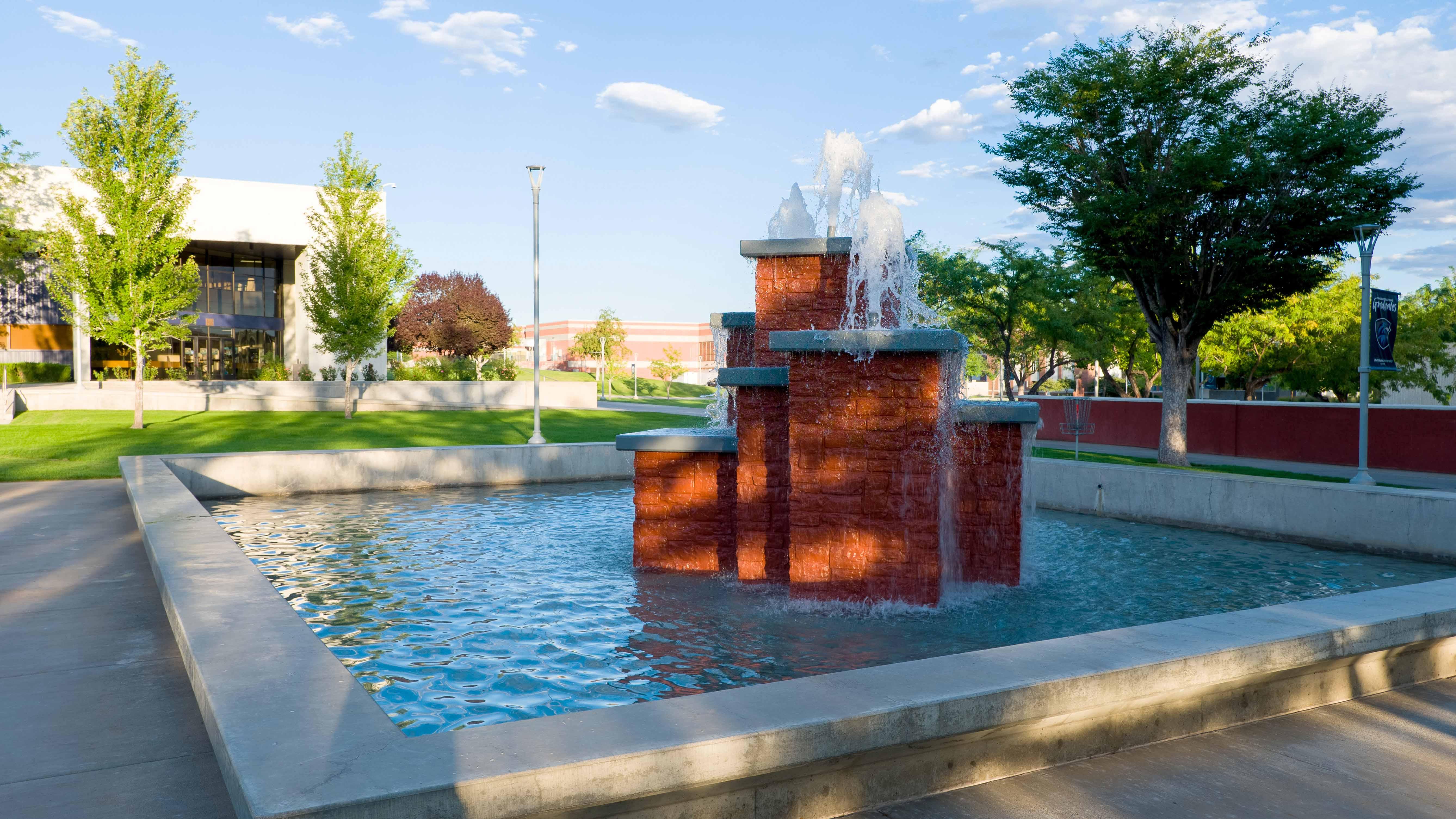 Fountain on the campus of USU Eastern